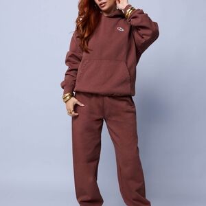 MELODY EHSANI ME UNISEX TIE DYE BLACK WHITE HOODIE SWEATPANTS SET HEAVY DUTY L